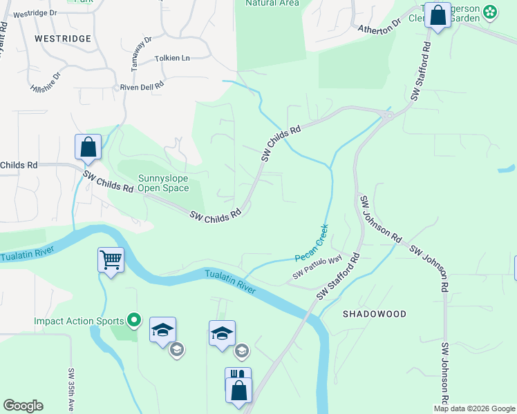 map of restaurants, bars, coffee shops, grocery stores, and more near 2300 Childs Road in Lake Oswego