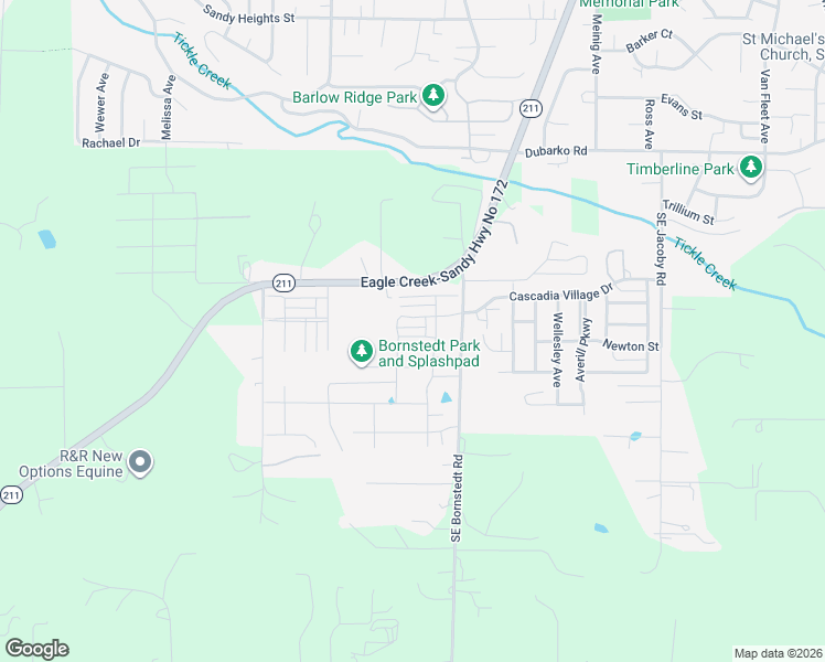 map of restaurants, bars, coffee shops, grocery stores, and more near 19248 Pine Street in Sandy
