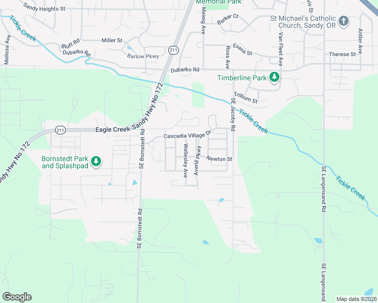 map of restaurants, bars, coffee shops, grocery stores, and more near 19179 Wellesley Avenue in Sandy