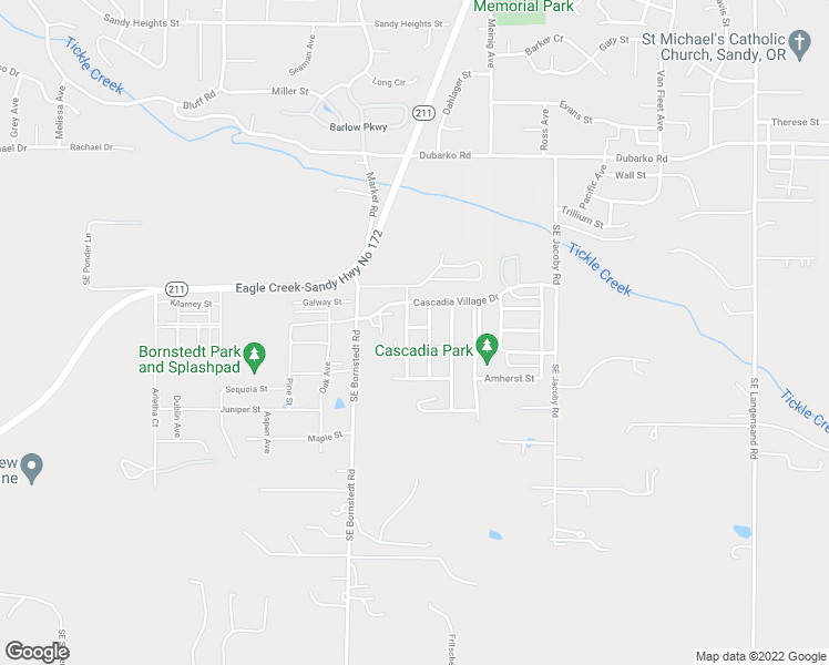 map of restaurants, bars, coffee shops, grocery stores, and more near 19029 Barrington Avenue in Sandy