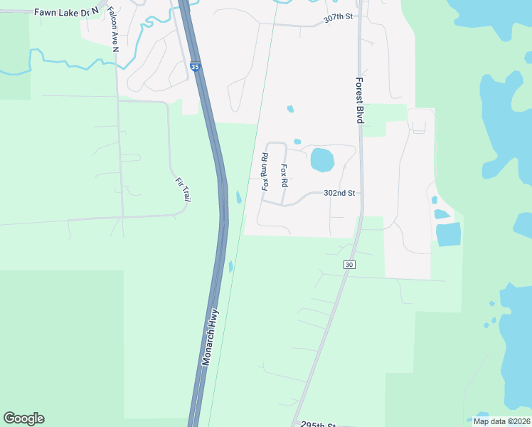 map of restaurants, bars, coffee shops, grocery stores, and more near 30198 Fox Run Road in Stacy