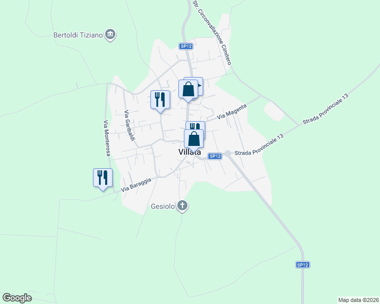 map of restaurants, bars, coffee shops, grocery stores, and more near in Villata
