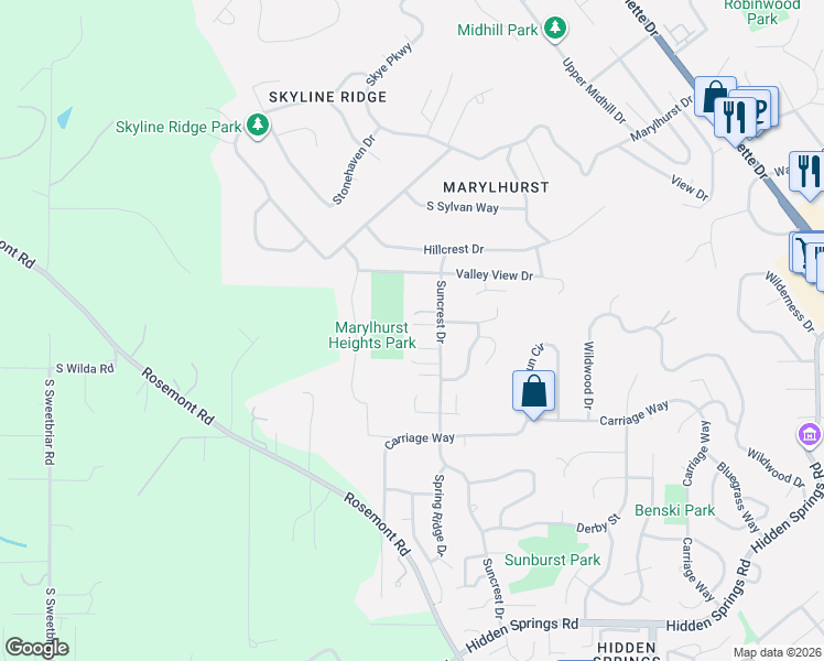 map of restaurants, bars, coffee shops, grocery stores, and more near 19305 Suncrest Drive in West Linn