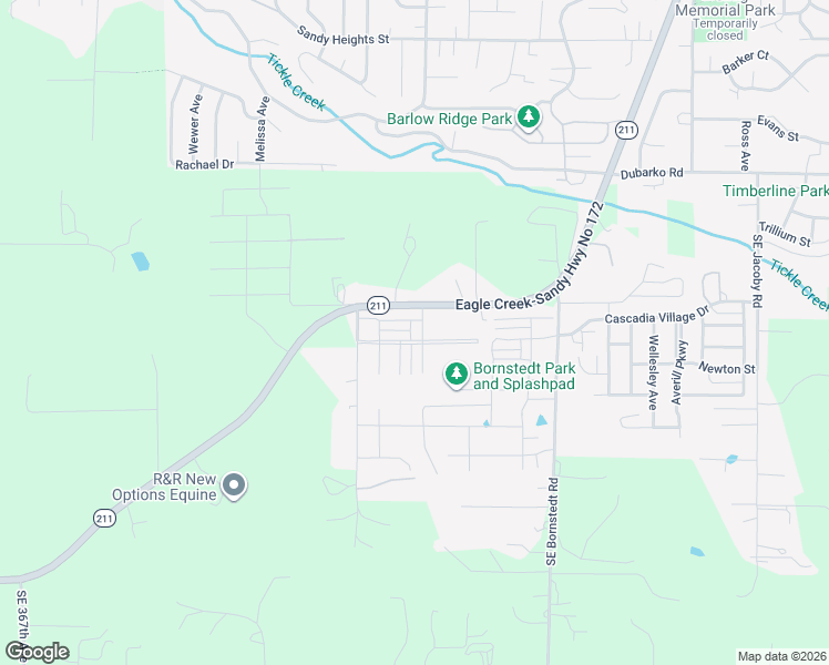 map of restaurants, bars, coffee shops, grocery stores, and more near 19003 Southeast Village Boulevard in Sandy