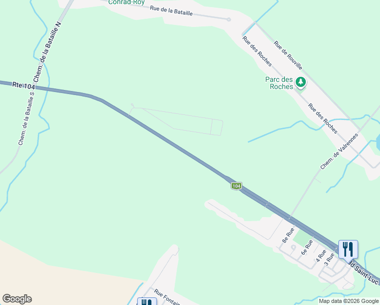 map of restaurants, bars, coffee shops, grocery stores, and more near 7405 Chemin de Saint-Jean in La Prairie