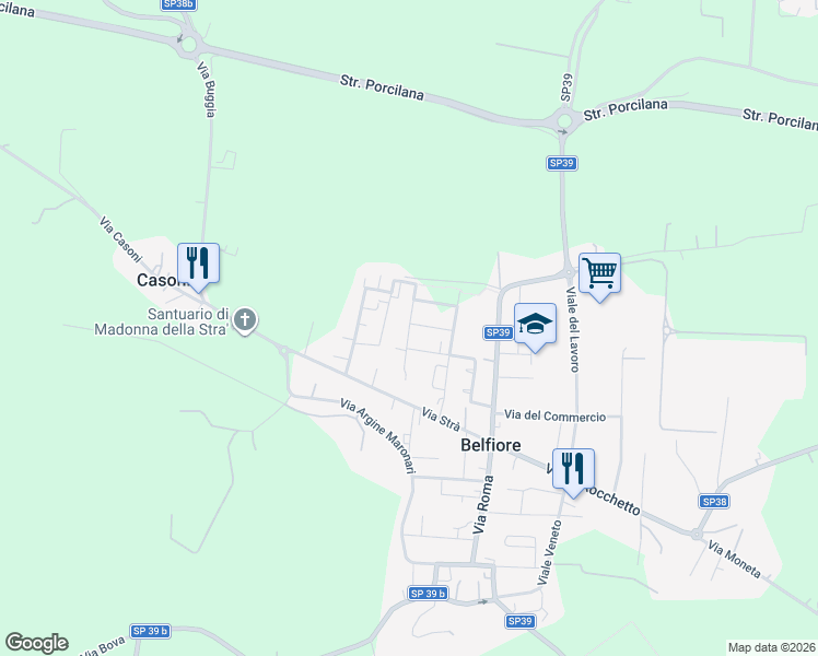 map of restaurants, bars, coffee shops, grocery stores, and more near 24 Via Monte Grappa in Provincia di Verona