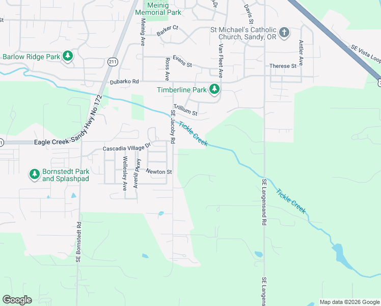 map of restaurants, bars, coffee shops, grocery stores, and more near 19124 Southeast Jacoby Road in Sandy