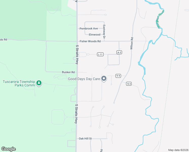 map of restaurants, bars, coffee shops, grocery stores, and more near 5282 Casey Street in Tuscarora Township