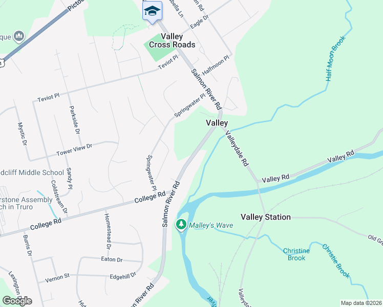 map of restaurants, bars, coffee shops, grocery stores, and more near 293 Salmon River Road in Valley