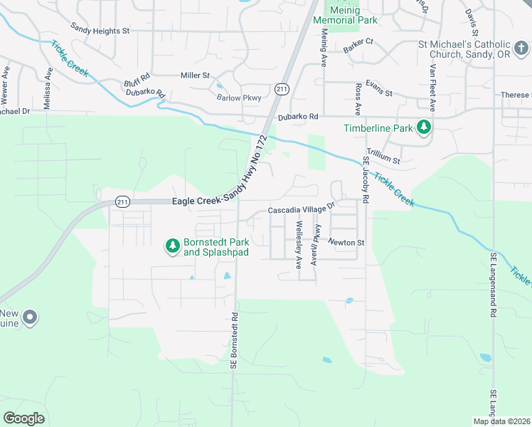 map of restaurants, bars, coffee shops, grocery stores, and more near 19029 Barrington Avenue in Sandy
