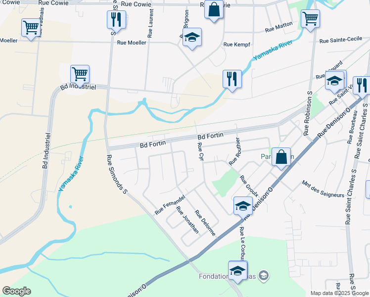map of restaurants, bars, coffee shops, grocery stores, and more near 776 Rue de la Volière in Granby