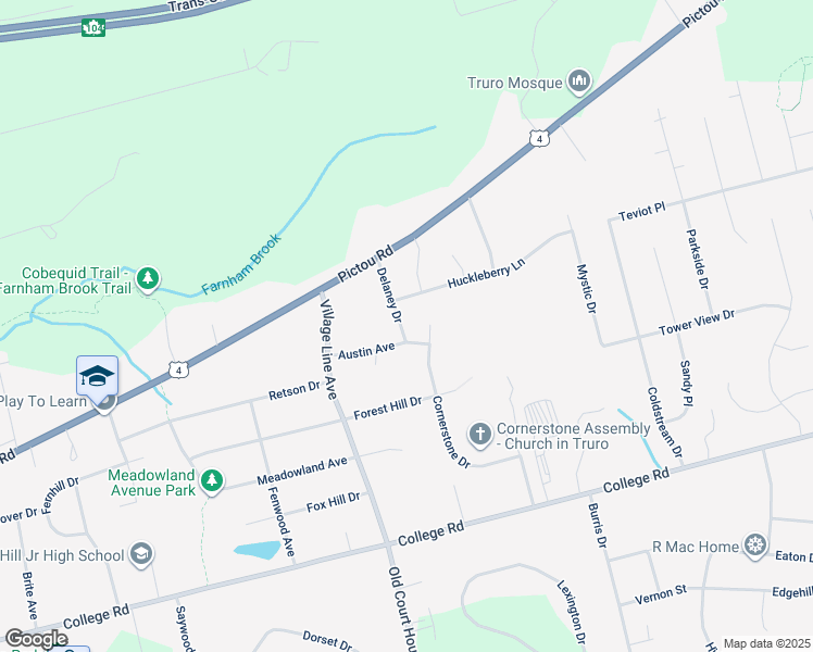 map of restaurants, bars, coffee shops, grocery stores, and more near 43 Austin Avenue in Truro
