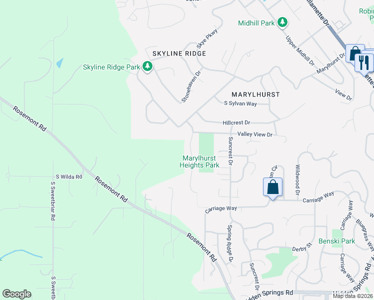 map of restaurants, bars, coffee shops, grocery stores, and more near 19292 Kapteyns Street in West Linn