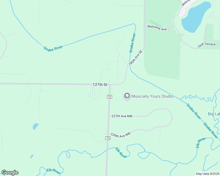 map of restaurants, bars, coffee shops, grocery stores, and more near 20147 County Road 73 Northwest in Becker