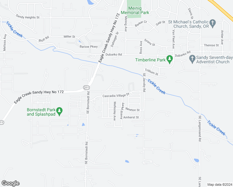 map of restaurants, bars, coffee shops, grocery stores, and more near 39055 Cascadia Village Drive in Sandy
