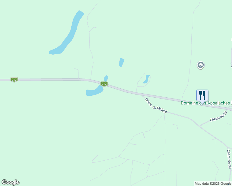 map of restaurants, bars, coffee shops, grocery stores, and more near 101 Québec 212 in Notre-Dame-des-Bois