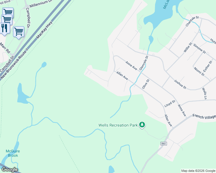 map of restaurants, bars, coffee shops, grocery stores, and more near 2 Rue Rodney Street in Rothesay