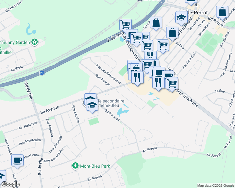 map of restaurants, bars, coffee shops, grocery stores, and more near 4 Rue René-Émard in L'Île-Perrot