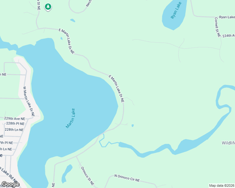 map of restaurants, bars, coffee shops, grocery stores, and more near 23044 East Martin Lake Drive Northeast in Stacy