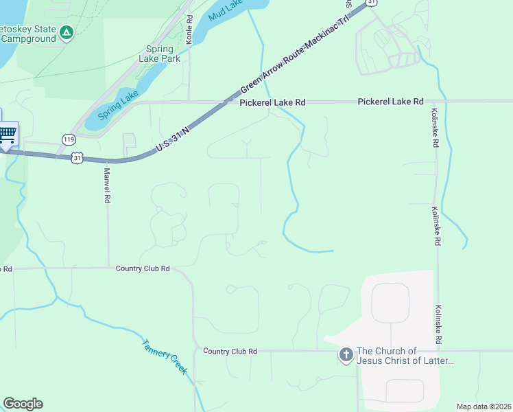 map of restaurants, bars, coffee shops, grocery stores, and more near 1341 Bay View Heights in Petoskey