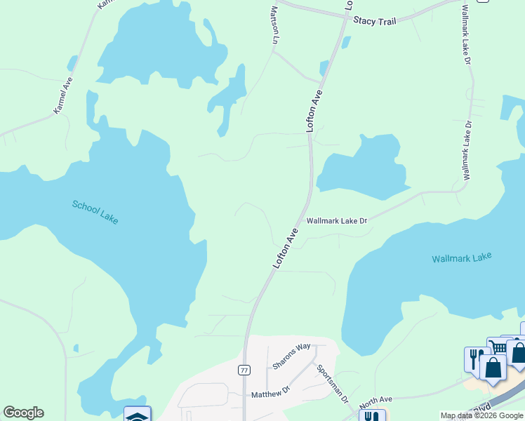 map of restaurants, bars, coffee shops, grocery stores, and more near 30260 Lofton Avenue in Chisago City