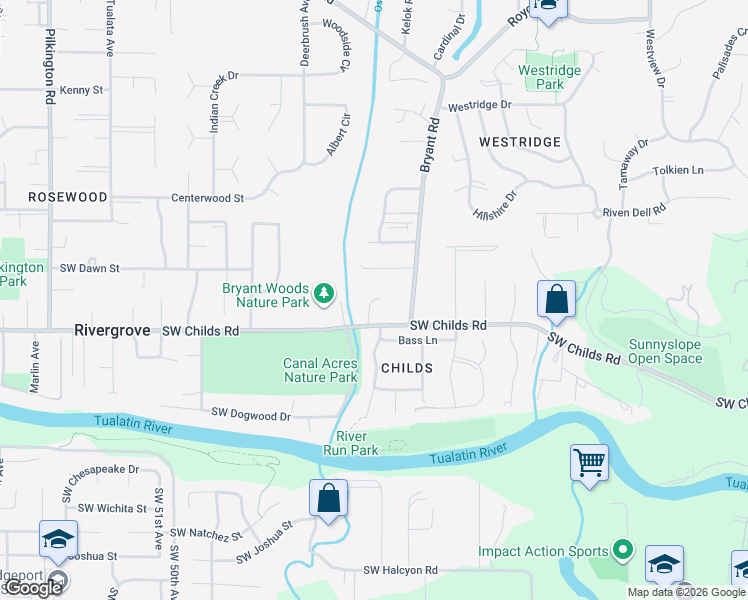 map of restaurants, bars, coffee shops, grocery stores, and more near 4201 Southwest Childs Road in Lake Oswego