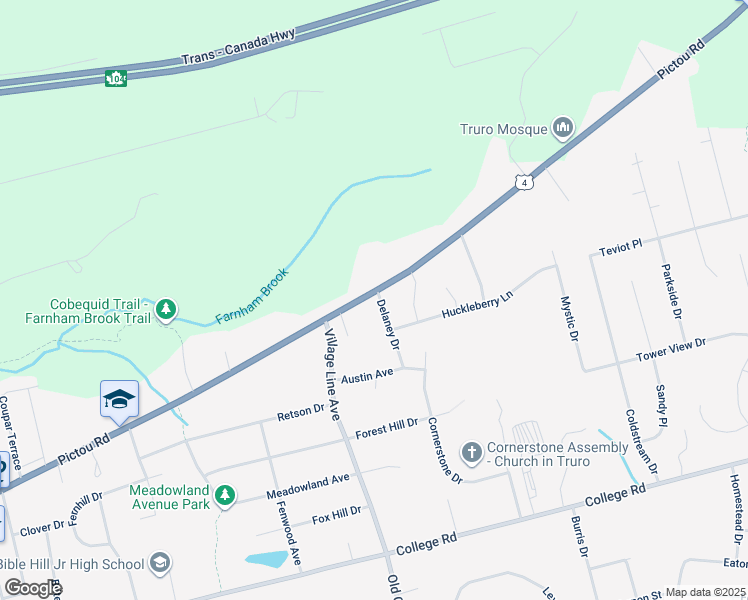 map of restaurants, bars, coffee shops, grocery stores, and more near 442 Pictou Road in Truro