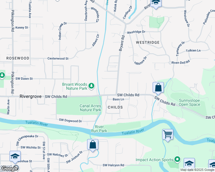 map of restaurants, bars, coffee shops, grocery stores, and more near 4201 Southwest Childs Road in Lake Oswego