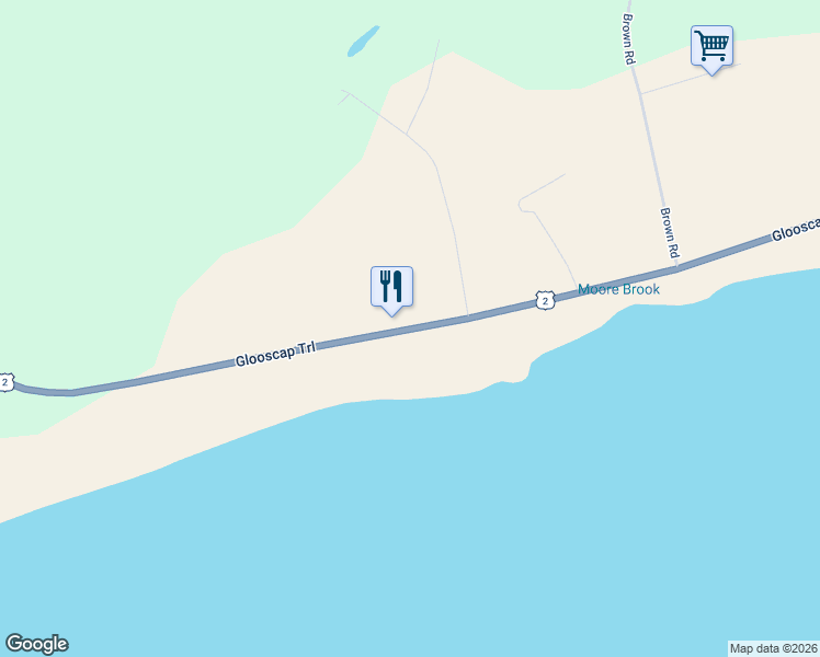 map of restaurants, bars, coffee shops, grocery stores, and more near Highway 2 in Fletchers Lake