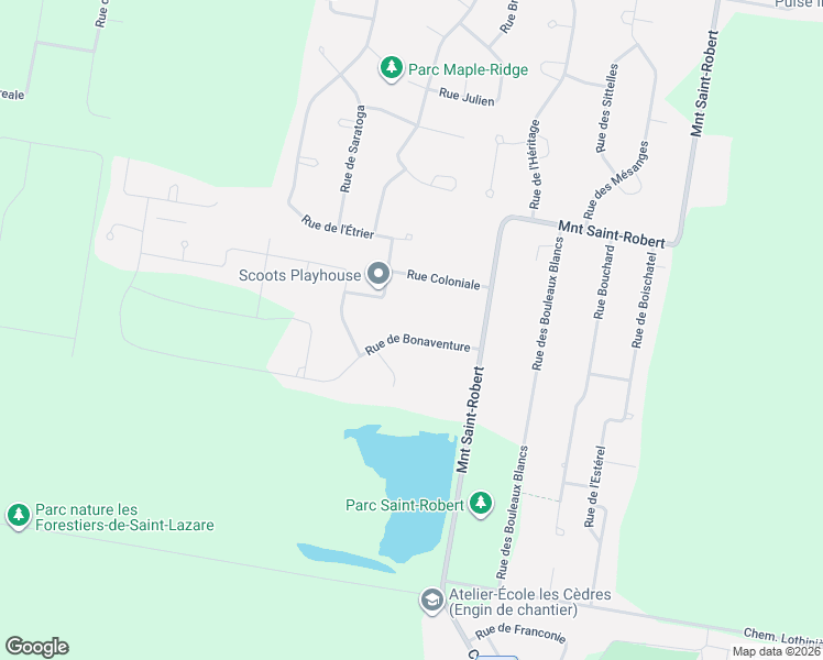 map of restaurants, bars, coffee shops, grocery stores, and more near 2566 Rue de Bonaventure in Saint-Lazare