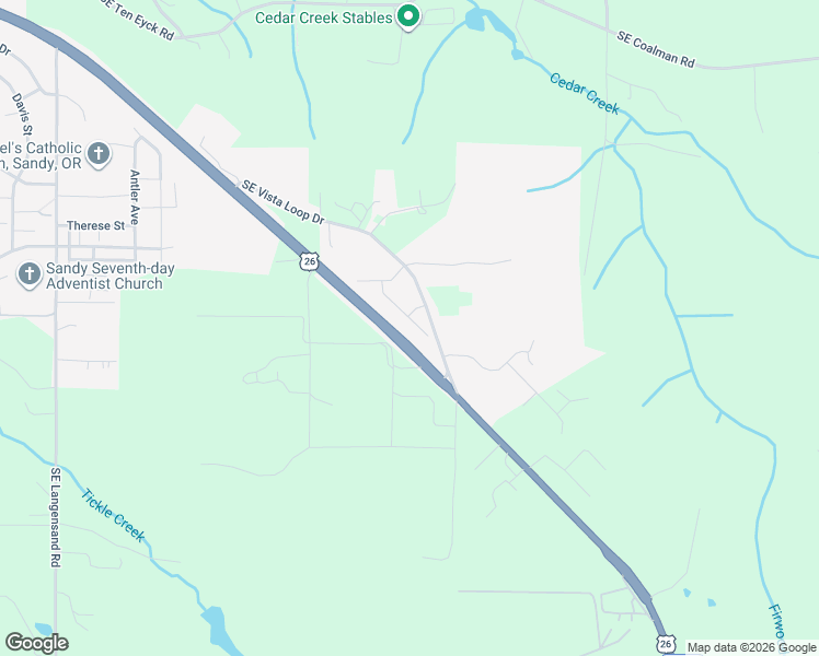 map of restaurants, bars, coffee shops, grocery stores, and more near 41540 Metolius Ave in Sandy