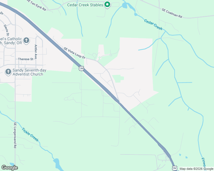 map of restaurants, bars, coffee shops, grocery stores, and more near 41540 Metolius Ave in Sandy