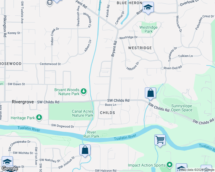 map of restaurants, bars, coffee shops, grocery stores, and more near 4002 Old Gate Road in Lake Oswego