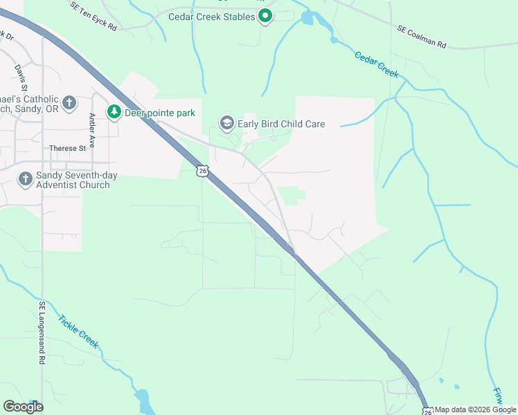 map of restaurants, bars, coffee shops, grocery stores, and more near 41520 Metolius Ave in Sandy