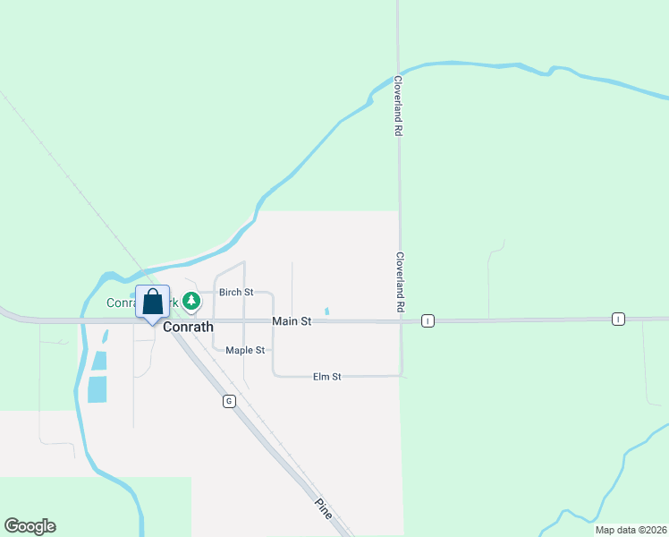map of restaurants, bars, coffee shops, grocery stores, and more near W6952 Main Street in Conrath