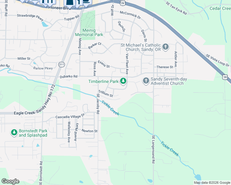 map of restaurants, bars, coffee shops, grocery stores, and more near 18712 Cloud Cap Avenue in Sandy