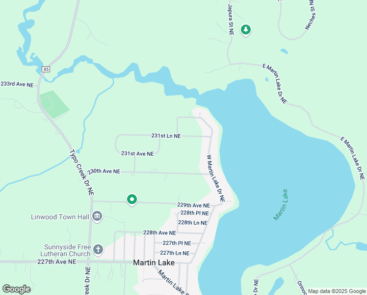 map of restaurants, bars, coffee shops, grocery stores, and more near 6880 231st Lane Northeast in Stacy