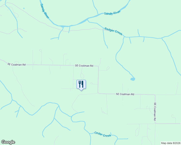 map of restaurants, bars, coffee shops, grocery stores, and more near 45116 Southeast Coalman Road in Sandy