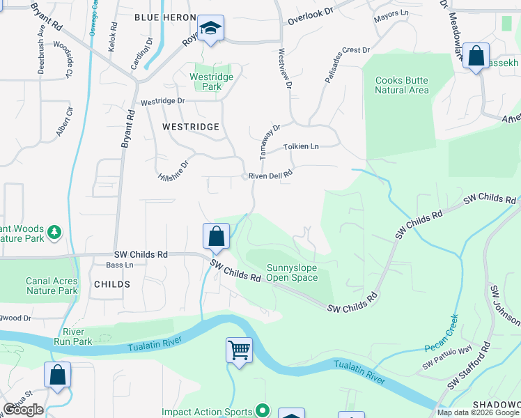 map of restaurants, bars, coffee shops, grocery stores, and more near 18990 Southwest Barton Road in Lake Oswego