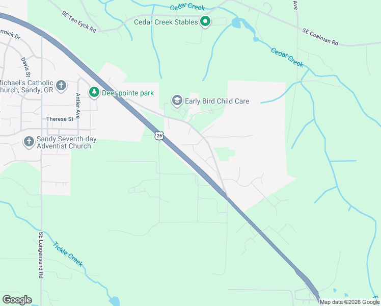 map of restaurants, bars, coffee shops, grocery stores, and more near 41470 Metolius Ave in Sandy
