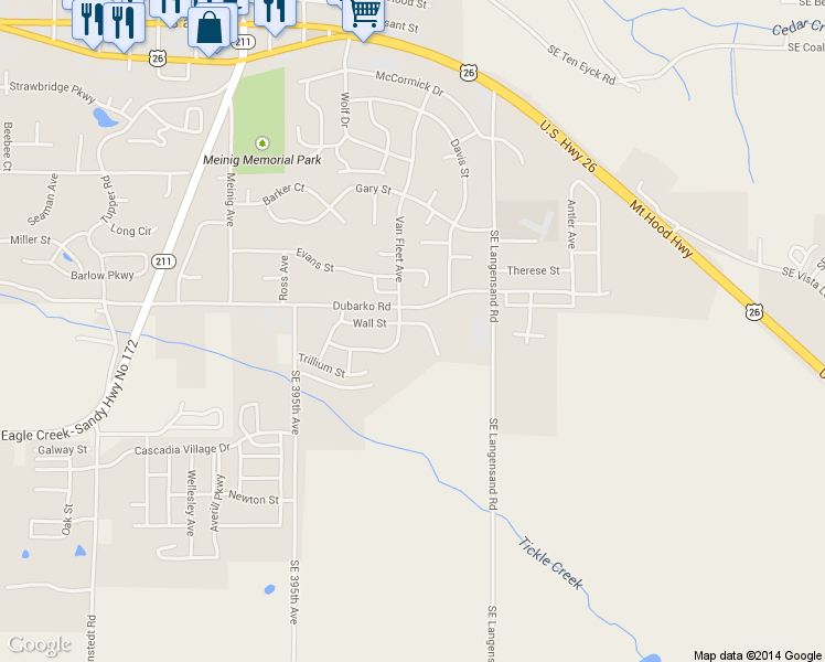map of restaurants, bars, coffee shops, grocery stores, and more near 39730 Wall Street in Sandy