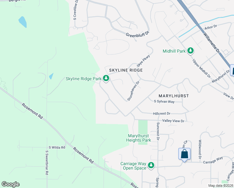 map of restaurants, bars, coffee shops, grocery stores, and more near 1314 Stonehaven Drive in West Linn