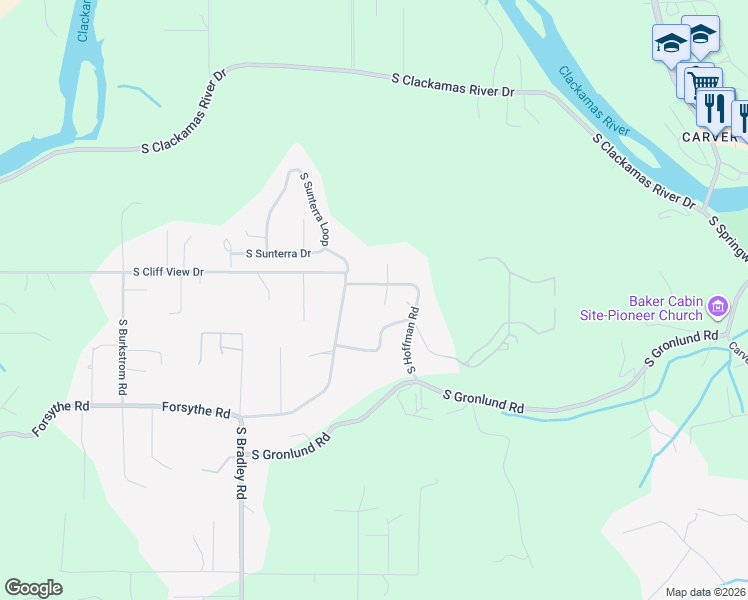 map of restaurants, bars, coffee shops, grocery stores, and more near 17270 South Overlook Road in Oregon City