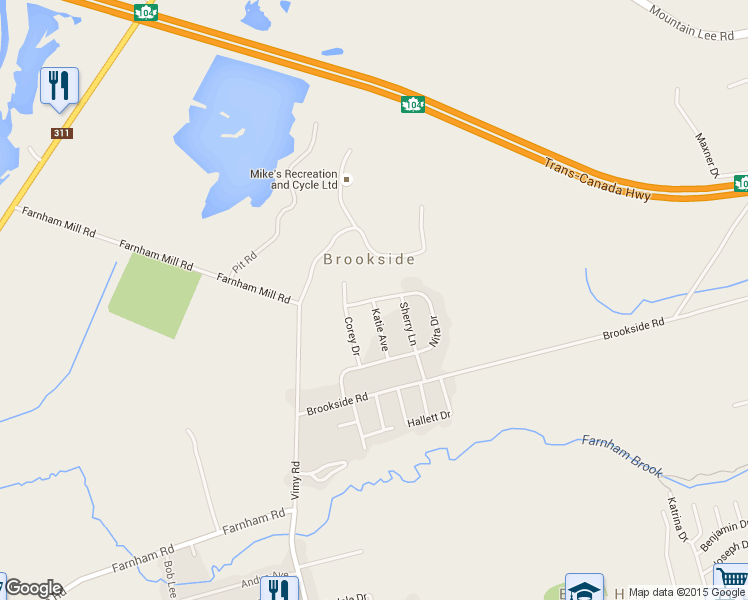 map of restaurants, bars, coffee shops, grocery stores, and more near 155 Nita Drive in Brookside