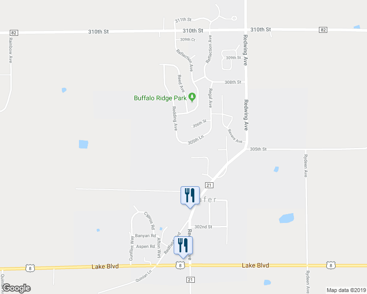 map of restaurants, bars, coffee shops, grocery stores, and more near 17525 305th Lane in Shafer