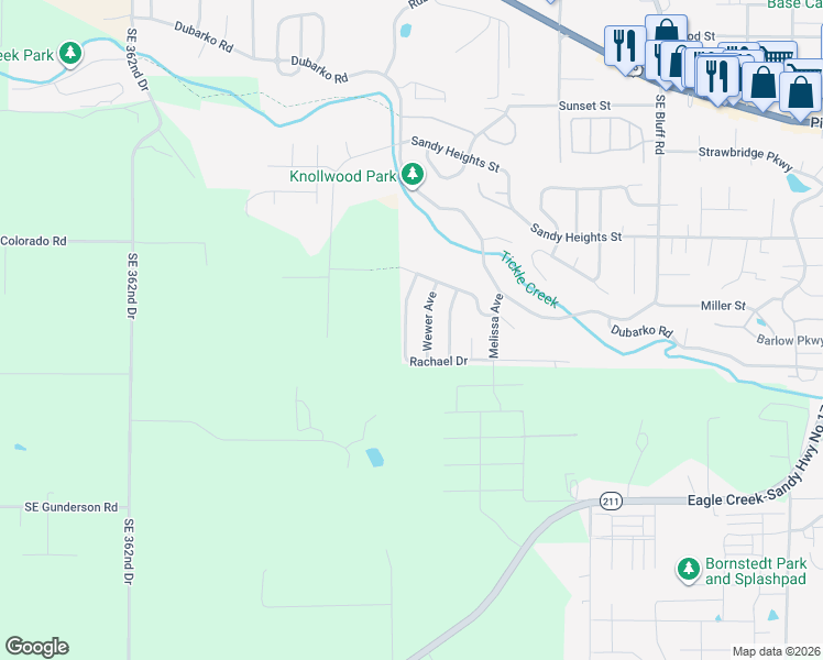 map of restaurants, bars, coffee shops, grocery stores, and more near 37189 Rachael Drive in Sandy