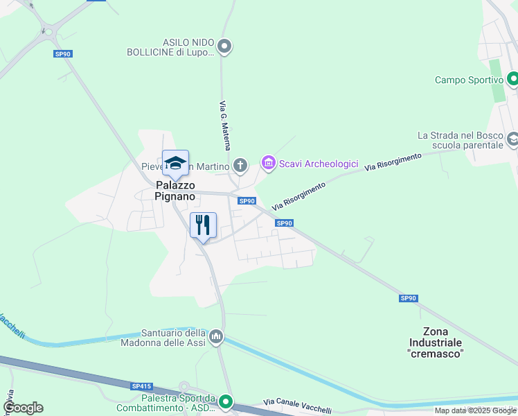 map of restaurants, bars, coffee shops, grocery stores, and more near in Provincia di Cremona