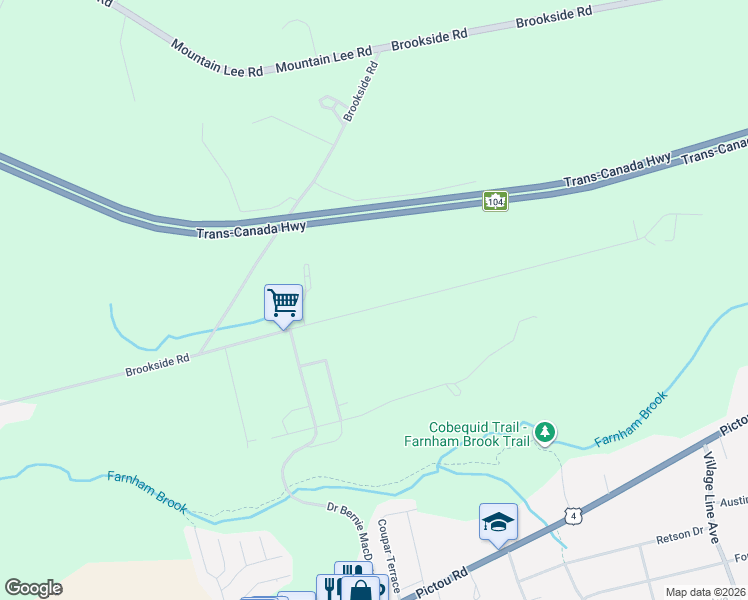 map of restaurants, bars, coffee shops, grocery stores, and more near 117 Brookside Branch Road in Brookside