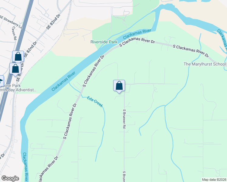map of restaurants, bars, coffee shops, grocery stores, and more near 14807 South Brunner Road in Oregon City