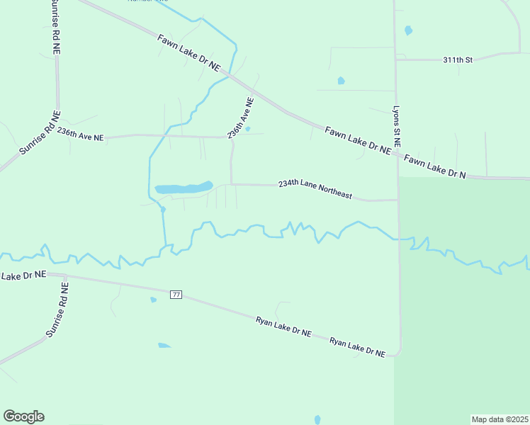 map of restaurants, bars, coffee shops, grocery stores, and more near 9470 234th Lane Northeast in Stacy